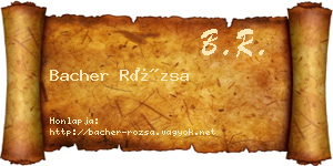 Bacher Rózsa névjegykártya