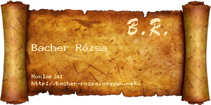 Bacher Rózsa névjegykártya