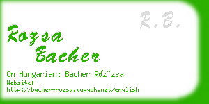 rozsa bacher business card